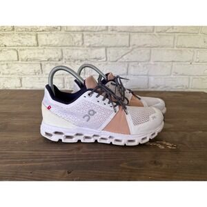 On Cloud Cloudstratus Sneaker Running Shoes Women's Sz 8 White Peach